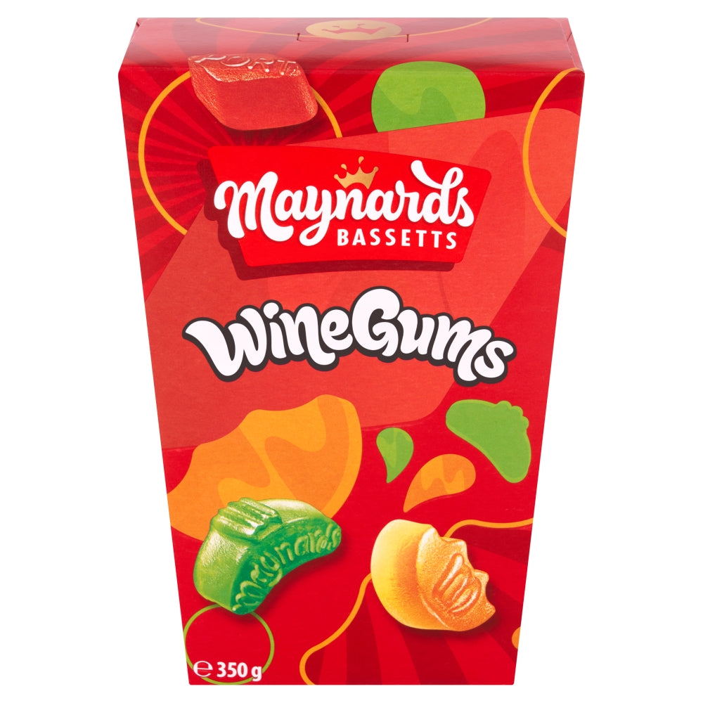 Maynards Bassetts Wine Gums Sweets Carton 350g - 1 x 350g Box