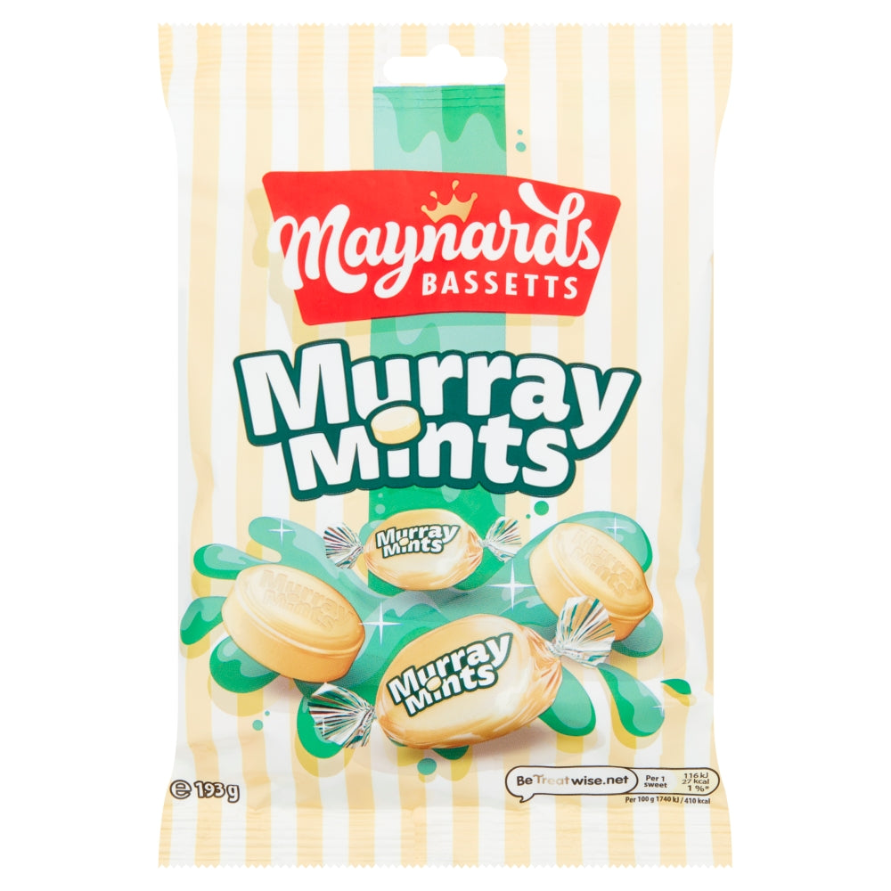 Maynards Bassetts Murray Mints Bag 193g - 12 x 193g Bags