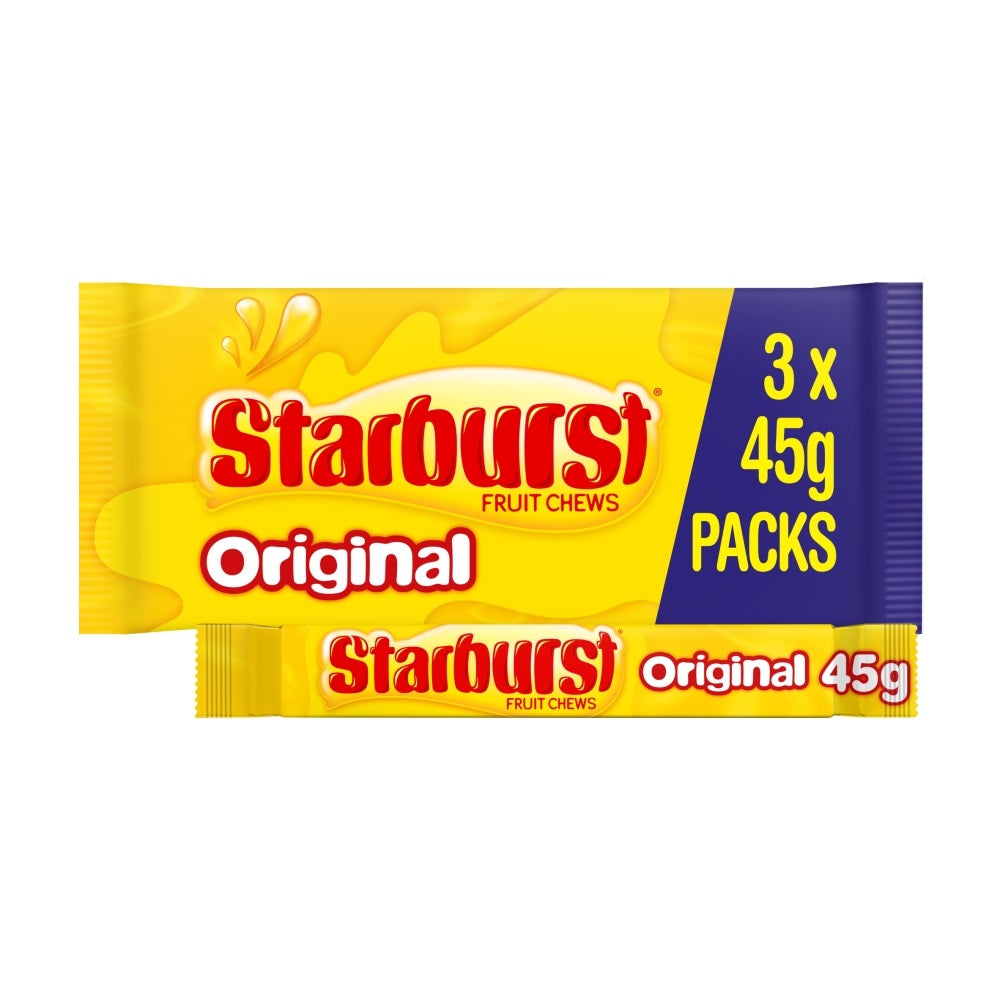 Starburst Vegan Chewy Sweets Fruit Flavoured Multipack 3 x45g - 36 x (3 x 45g)