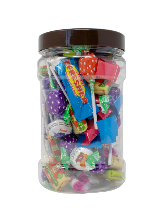 Mr Simms Plastic Sweet Jar & Brown Lid 1. 8L - 1 x 1. 8l Jar