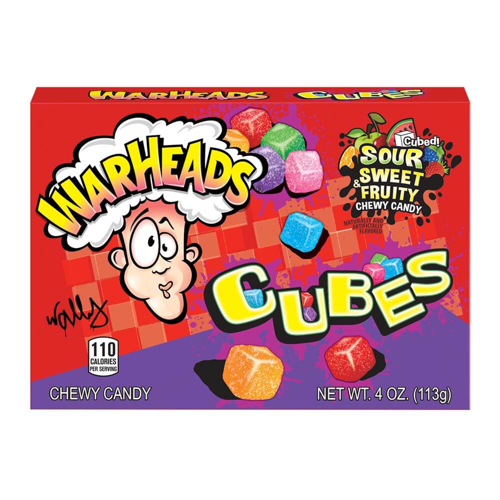 Warheads Sour Chewy Cubes 113g - 12 x 113g Boxes