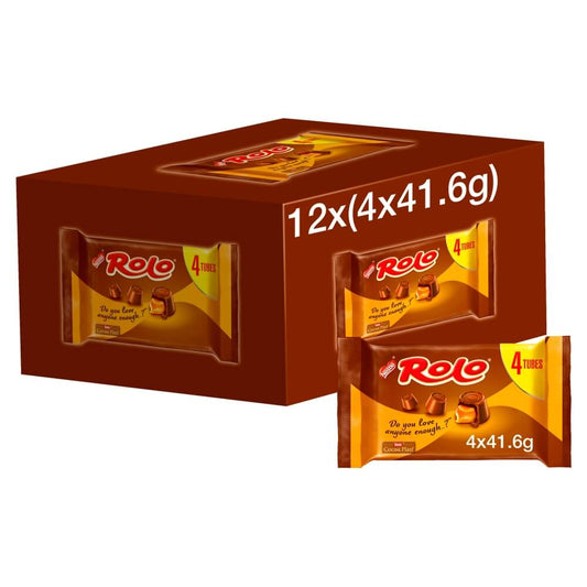 Rolo Milk Chocolate & Caramel Tube Multipack 41. 6g 4 Pack - 12 x (4 x 41. 6g)