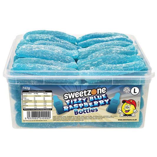 Sweetzone Giant Blue Raspberry Bottles Tub - 1 x 742g Tub
