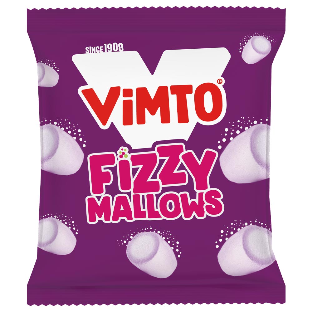 Vimto Fizzy Mallows Bags 100g - 12 x 100g Bags