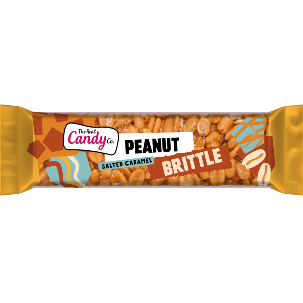 The Real Candy Co. Salted Caramel Peanut Brittle Bars 100g - 12 x 100g Bars