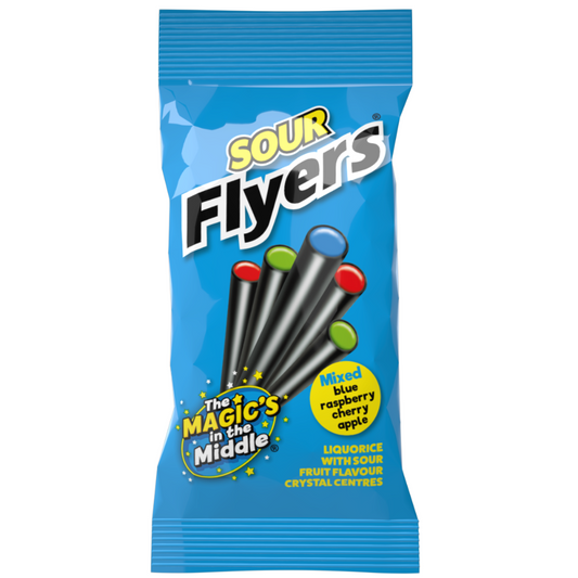 Sour Liquorice Flyers Pack 75g - 12 x 75g Packs