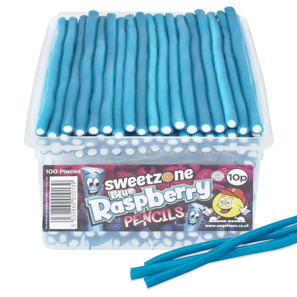 Sweetzone Blue Raspberry Pencils 10p Tub - 1 x 1. 1kg Tub