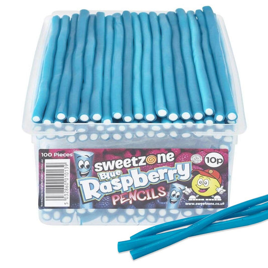 Sweetzone Blue Raspberry Pencils 10p Tub - 1 x 1. 1kg Tub