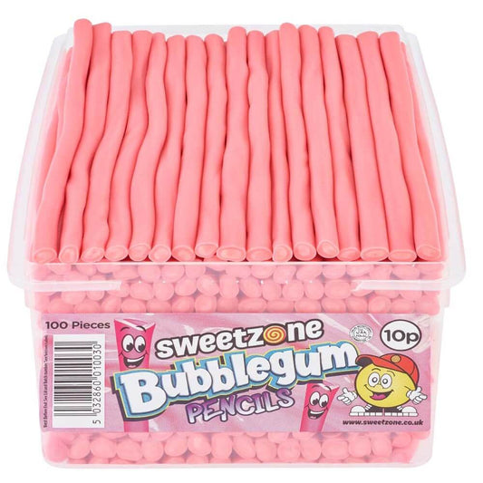 Sweetzone Bubblegum Pencils 10p Tub - 1 x 1. 1kg Tub