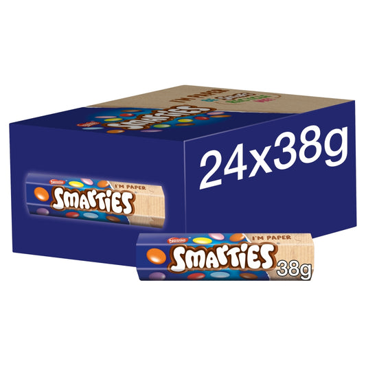 Smarties Milk Chocolate Tube 38g - 24 x 38g Tubs