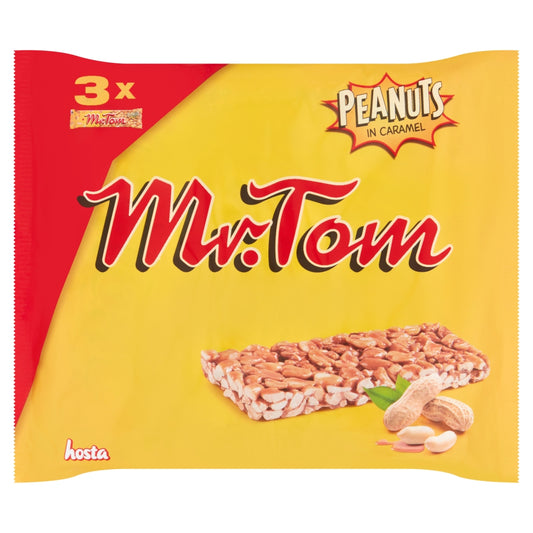Mr Tom Peanuts in Caramel 3 Pack 120g - 12 x (3 x 40g Bars)