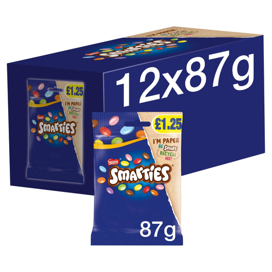 Smarties Milk Chocolate Sharing Bag 87g PMP £1. 25 - 12 x 87g Bags