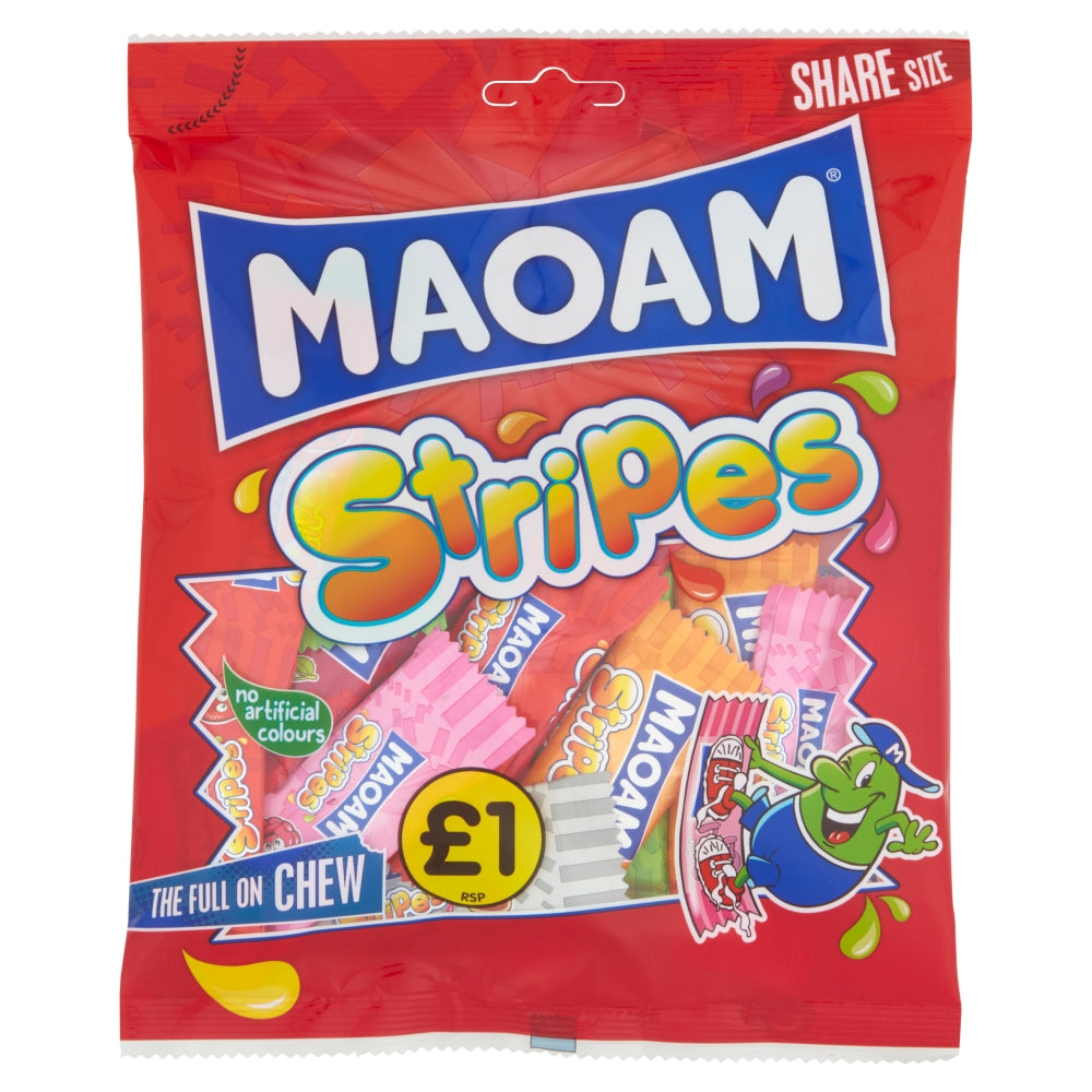 Maoam Stripes Bag 140g £1 PMP - 14 x 140g Bags