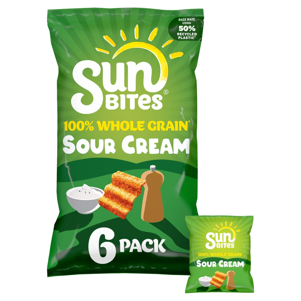 Sunbites Sour Cream & Cracked Black Pepper 6 Pack - 18 x (6 x 25g)
