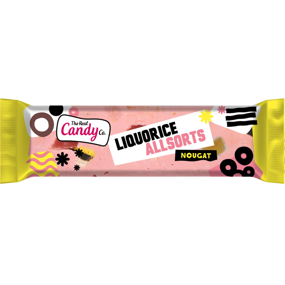 The Real Candy Co. Liquorice Nougat Bars 130g - 16 x 130g Bars