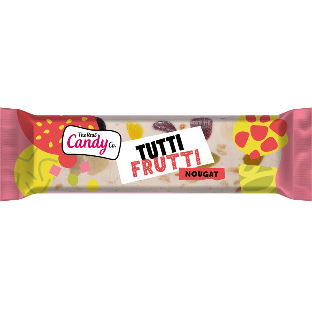 The Real Candy Co. Tutti Frutti Nougat Bar 130g - 16 x 130g Bars