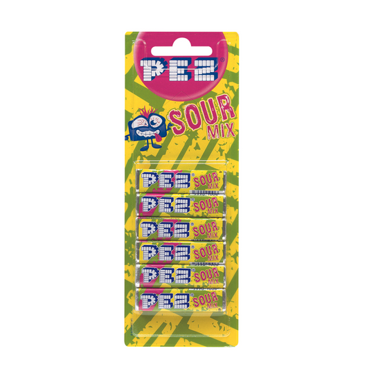 Pez Sour Refill 6 Pack 51g - 18 x 51g Packs