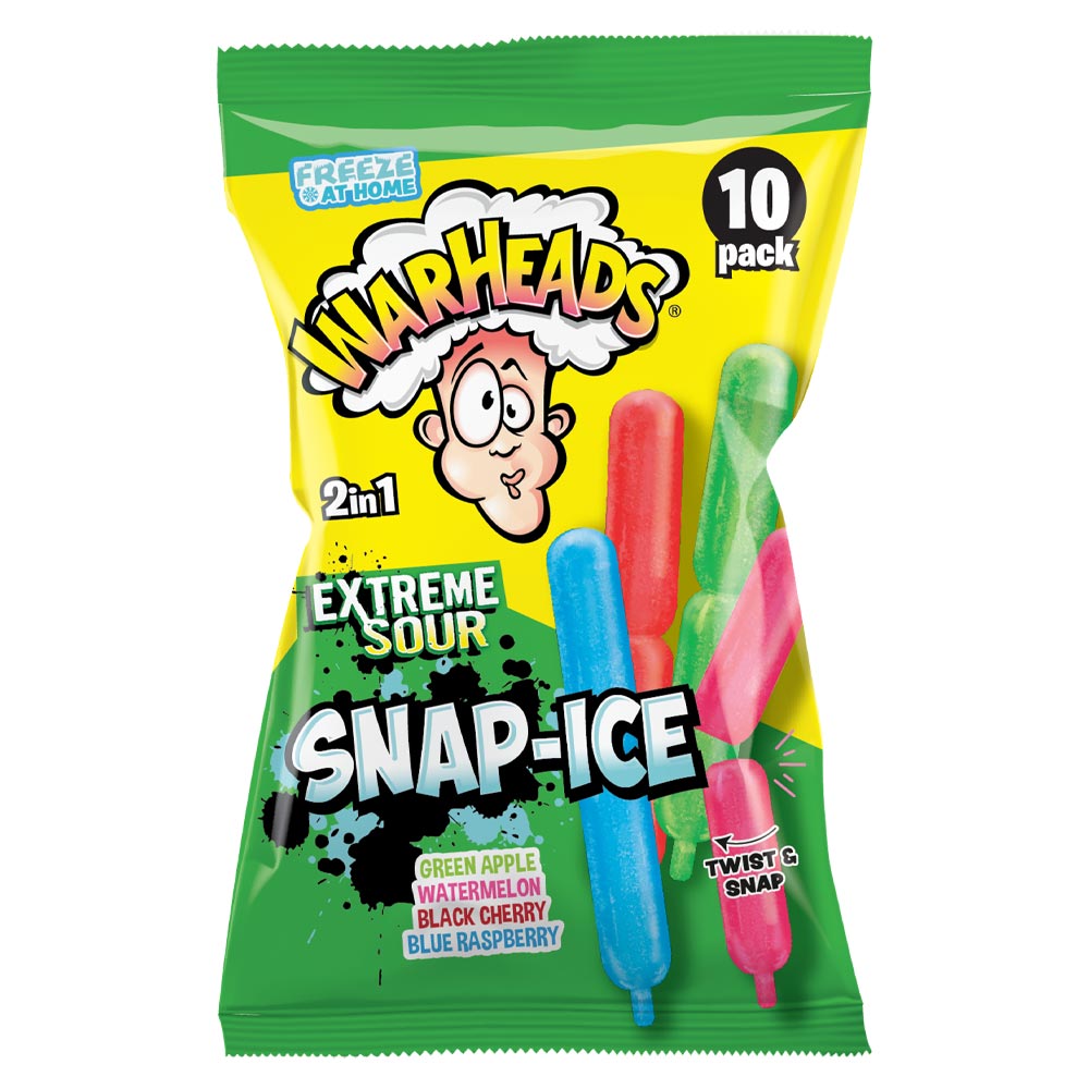 Warheads Extreme Sour 2 in 1 Snap Ice Sticks 450ml - 6 x (10 x 45ml) Packs