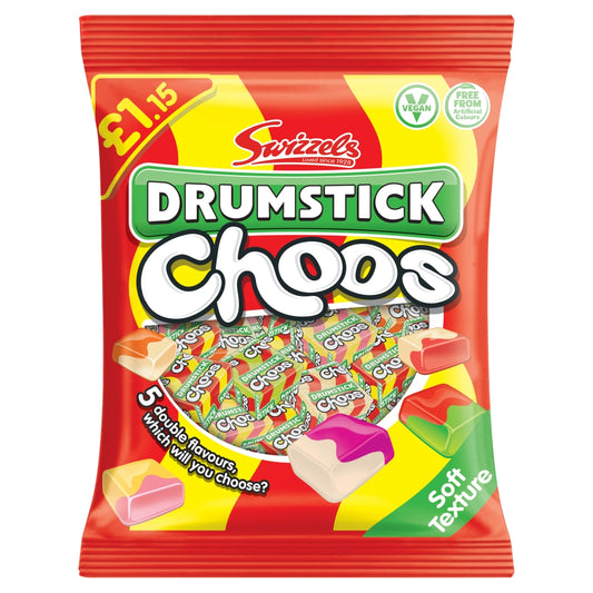 Swizzels Drumstick Choos £1. 15 PMP 115g - 12 x 115g Bags