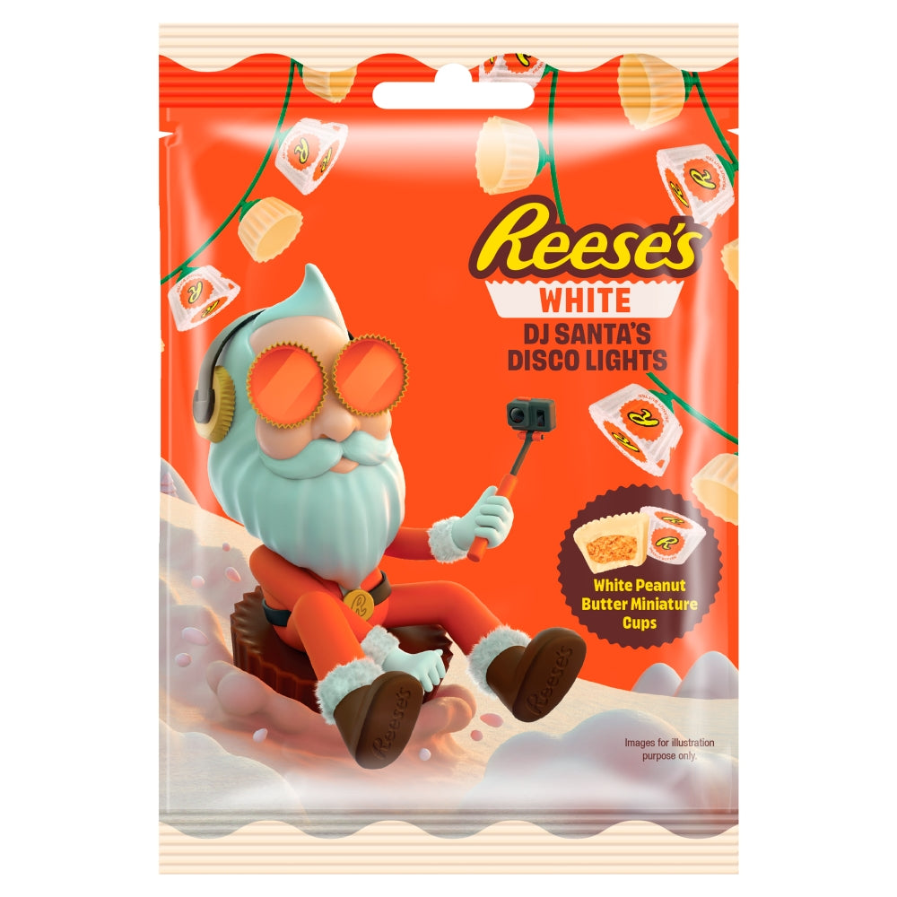 Reese's DJ Santa's Disco Lights White Peanut Butter Miniature Cups 62g - 20 x 62g Bag