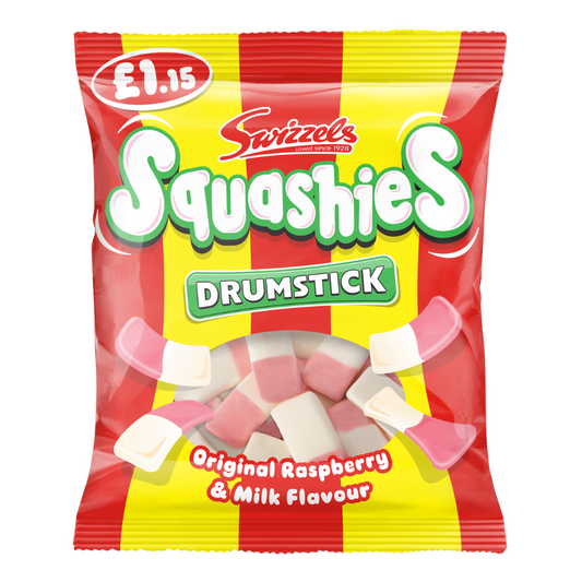 Swizzels Drumstick Squashies Original Raspberry & Milk Flavour Bag 120g £1. 15 PMP - 12 x 120g Bags