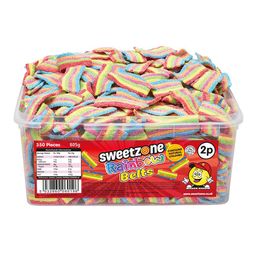 Sweetzone Rainbow Belts 2p Tub 805g - 1 x 805g Tub