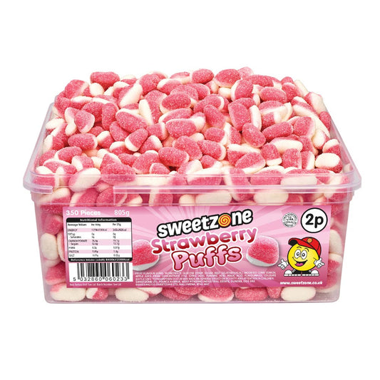 Sweetzone Strawberry Puffs 2p Tub - 1 x 805g Tub