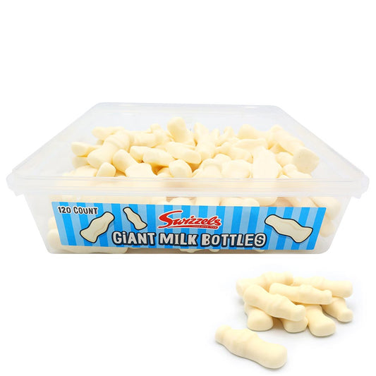 Swizzels Giant Milk Bottles Tub 576g - 1 x 576g Tub (Approx. 120 Sweets)