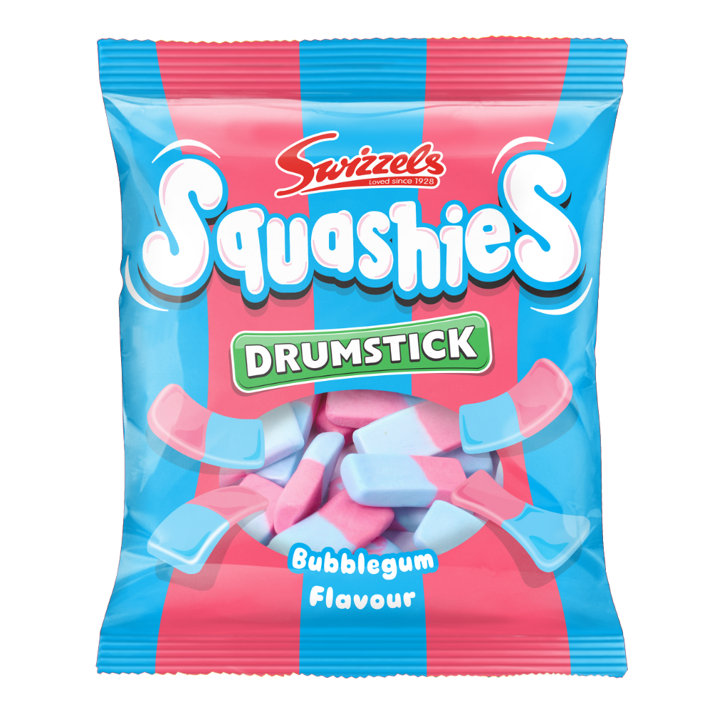 Swizzels Drumstick Squashies Bubblegum Flavour Bag 120g - 12 x 120g Bags