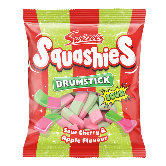 Swizzels Drumstick Squashies Sour Cherry & Apple Flavour Bag 120g - 12 x 120g Bags
