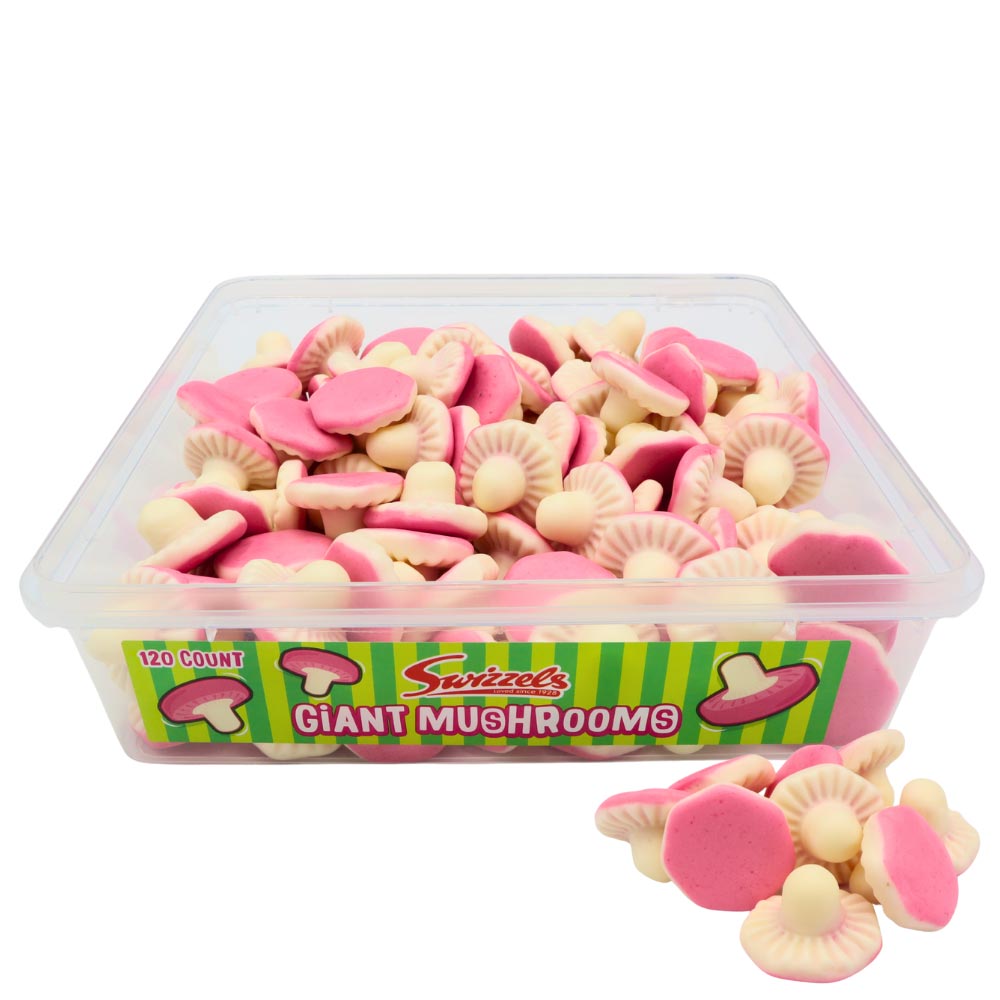 Swizzels Giant Mushrooms Tub 576g - 1 x 576g Tub