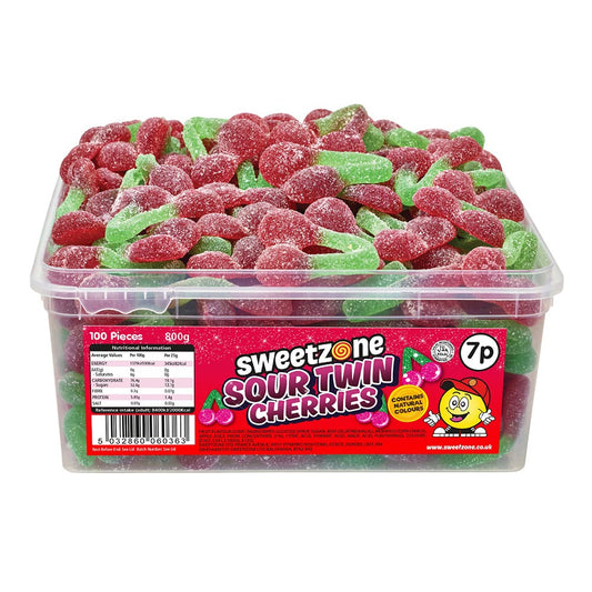 Sweetzone Sour Twin Cherries 7p Tub 800g - 1 x 800g Tub