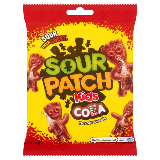 Sour Patch Kids Cola Flavour Sweets Bag 130g - 10 x 130g Bags