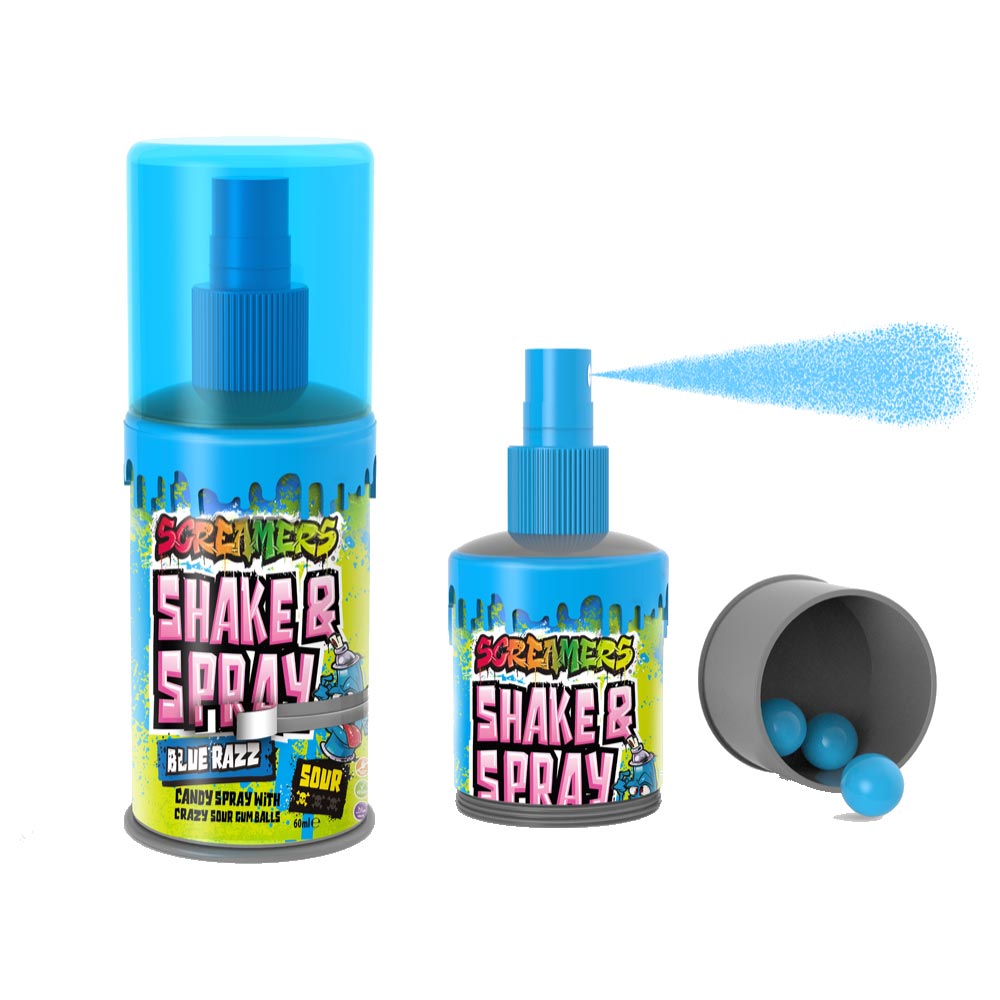 Zed Candy Screamers Blue Raspberry Shake & Spray 60ml - 12 x 60ml Sprays