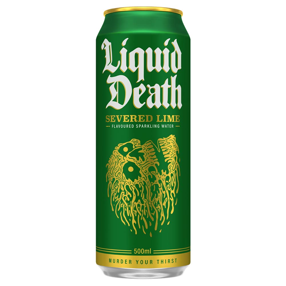 Liquid Death Severed Lime Mountain Water Can 500ml - 12 x 500ml Cans