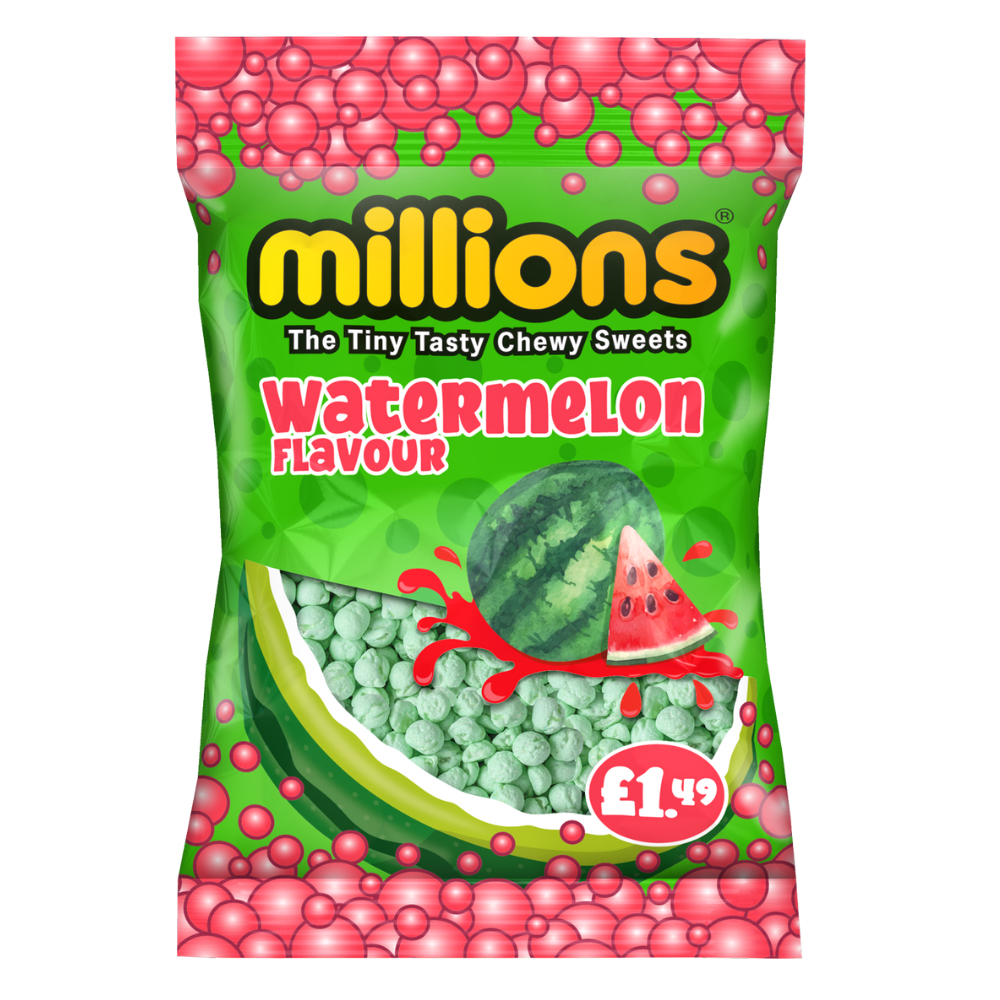 Millions Watermelon Bag 110g £1. 49 PMP - 12 x 110g Bags