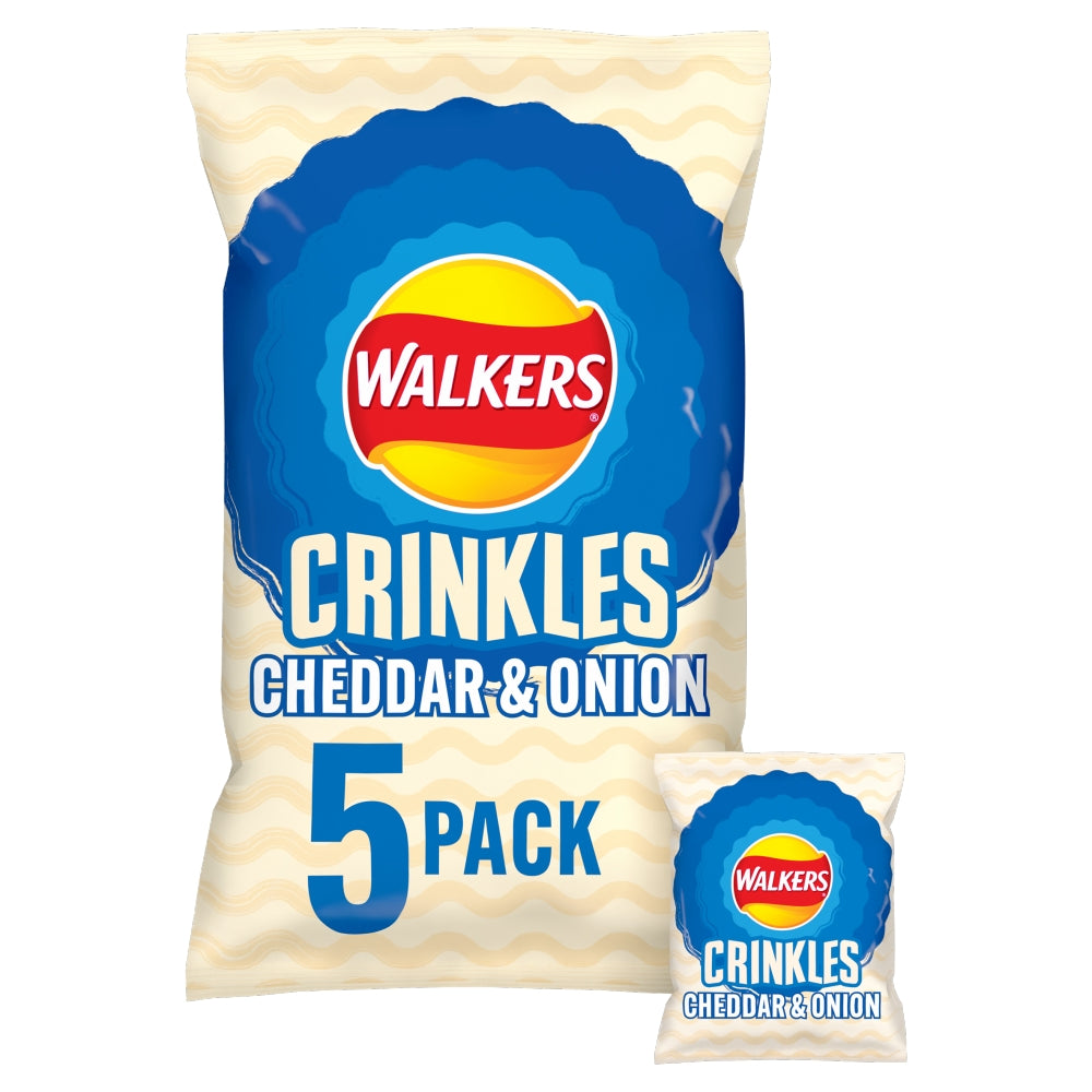 Walkers Crinkles Cheddar Cheese & Onion 5 Packs - 18 x (5 x 23g)