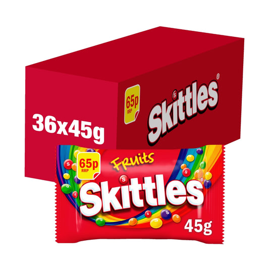 Skittles Vegan Chewy Sweets Fruit Flavoured Bag £0. 65 PMP 45g - 36 x 45g Bags