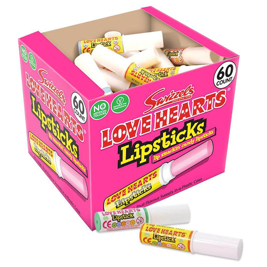 Swizzels Love Hearts Candy Lipsticks - 60 x 6g Packs