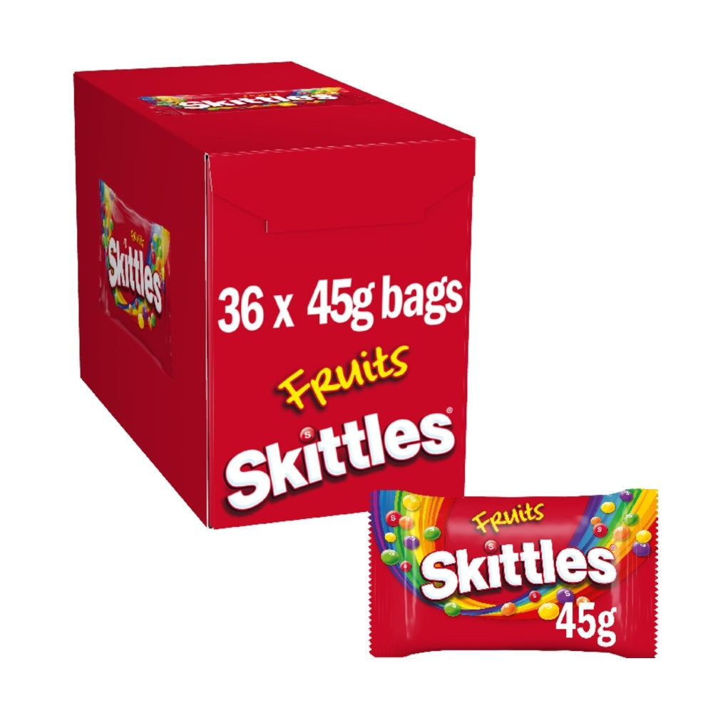 Skittles Vegan Chewy Sweets Fruit Flavoured Bag 45g - 36 x 45g Bags