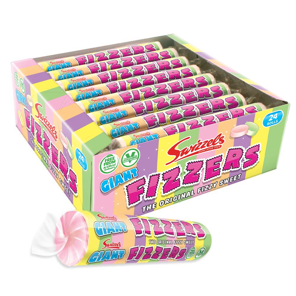 Swizzels Giant Fizzers Rolls 40g - 24 x 40g Rolls
