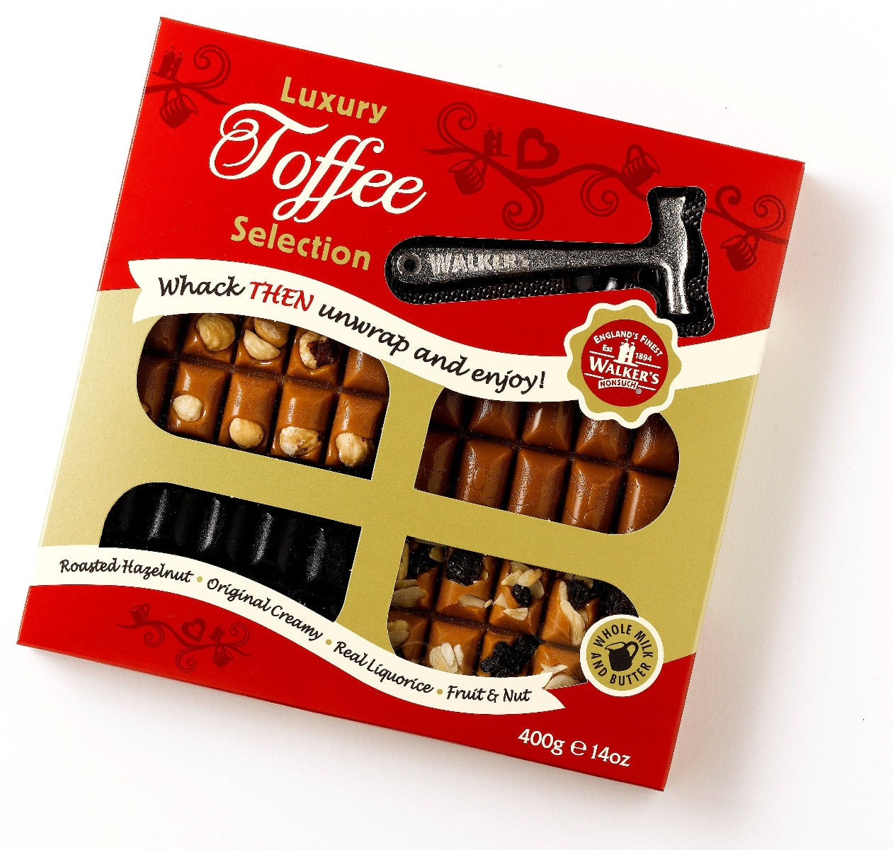 Walker's Nonsuch Luxury Toffee Selection Hammer Pack 400g - 1 x 400g Pack