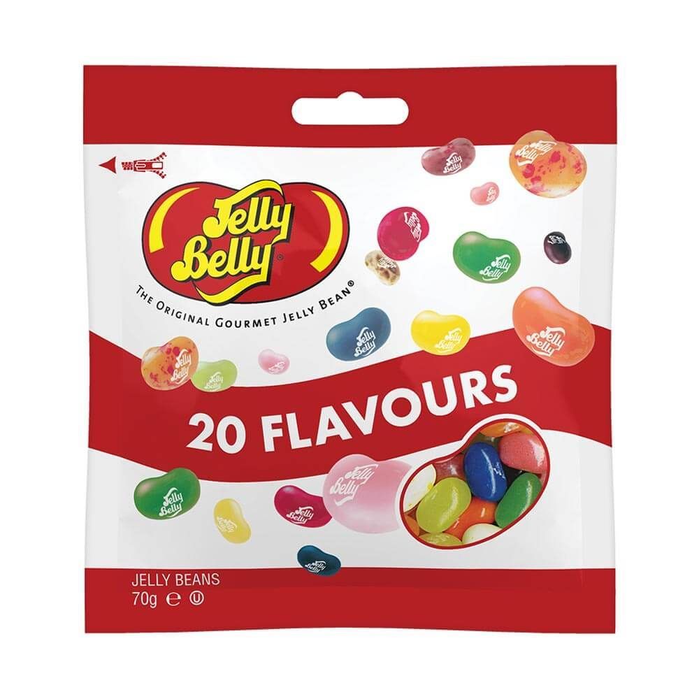 Jelly Belly 20 Assorted Flavour Mix Jelly Beans Bag 70g - 12 x 70g Bags