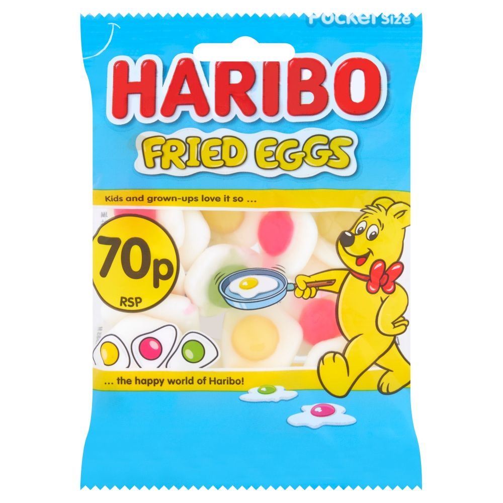 Haribo Fried Eggs Bag 60g 70p PMP - 20 x 60g Bags