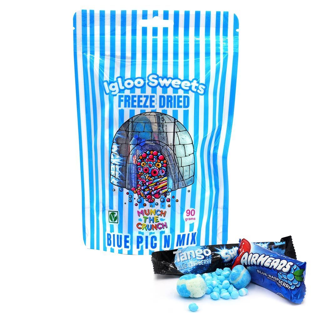 Igloo Blue Pic n Mix Freeze Dried Sweets Pouch 90g - 10 x 90g Pouches