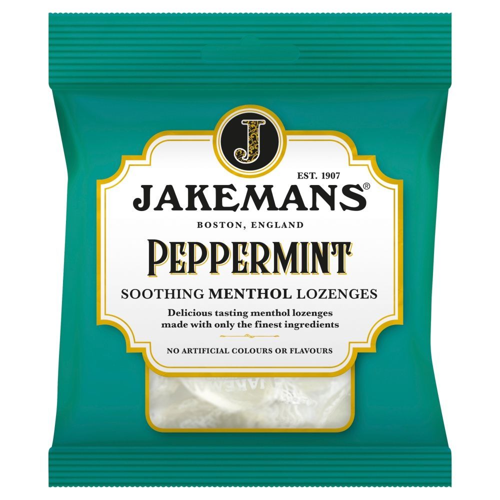 Jakemans Peppermint Soothing Menthol Lozenges 73g - 12 x 73g Bags