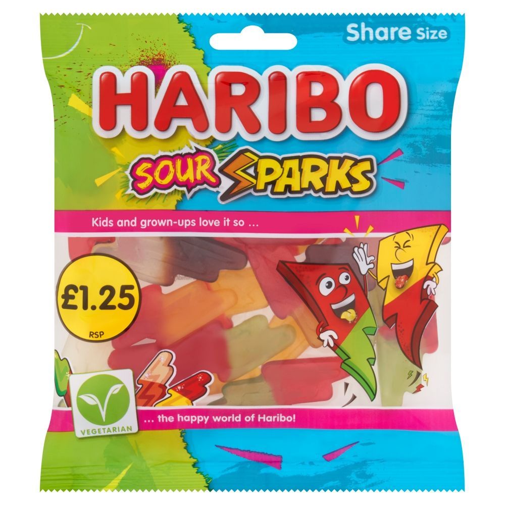 Haribo Sour Sparks Bag 140g £1.25 PMP - 12 x 140g Bags