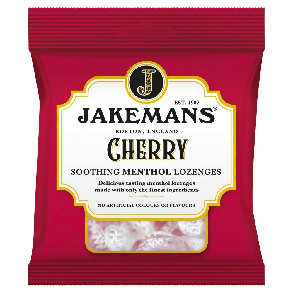 Jakemans Cherry Soothing Menthol Lozenges 73g - 12 x 73g Bags