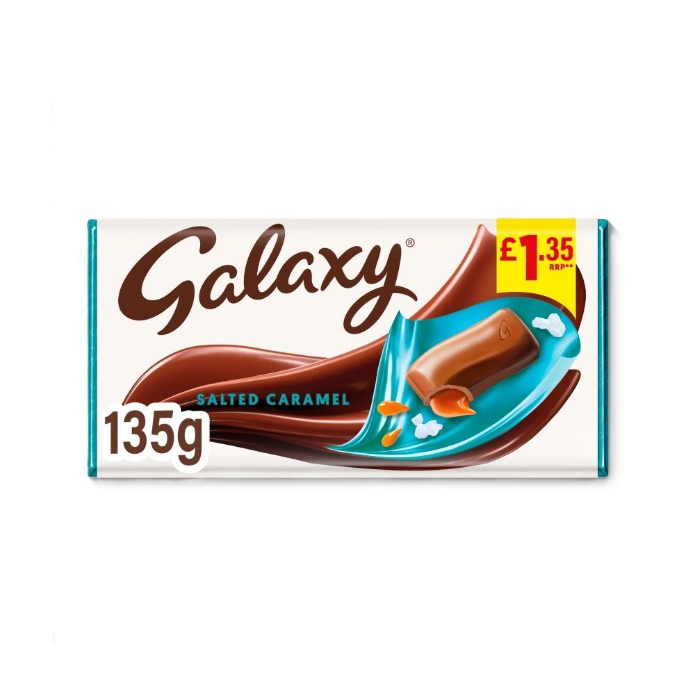 Galaxy Salted Caramel & Milk Chocolate Block Bar £1.35 PMP 135g - 24 x 135g Bars