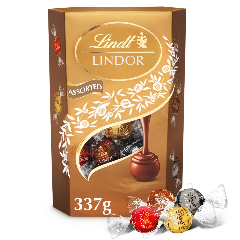 Lindt Lindor Assorted Chocolate Truffles Box 337g - 1 x 337g Box